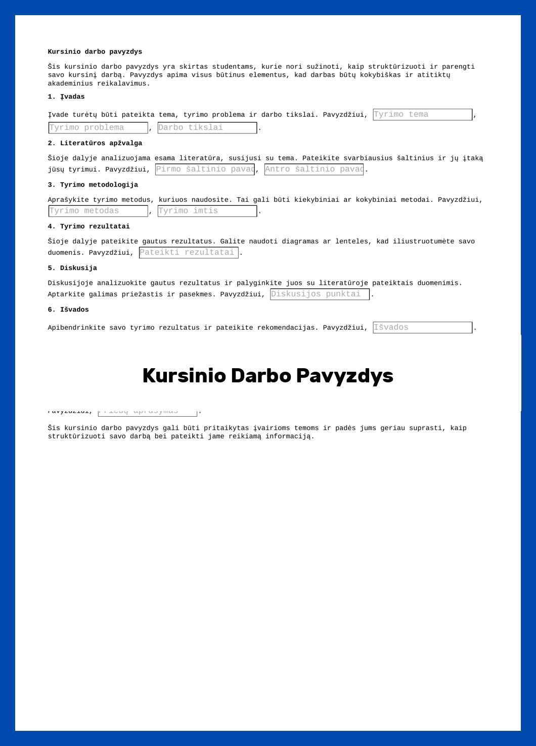 Kursinio Darbo Pavyzdys
